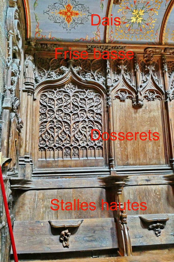 Coin ouest des stalles nord du chœur de la cathédrale de Saint-Pol-de-Léon. Photographie lavieb-aile juillet 2017.