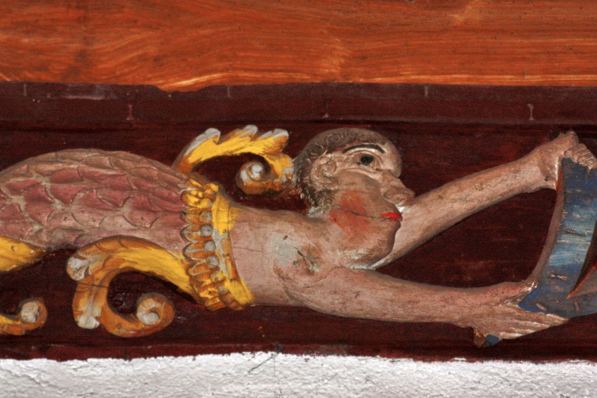 Sablières de l'église Saint-Mahouarn de Plomodiern. Photographie lavieb-aile.