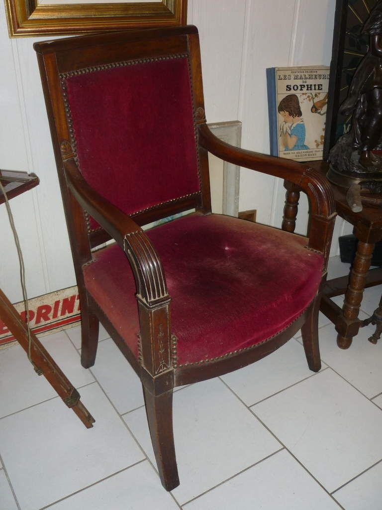 fauteuil Empire en acajou à vendre