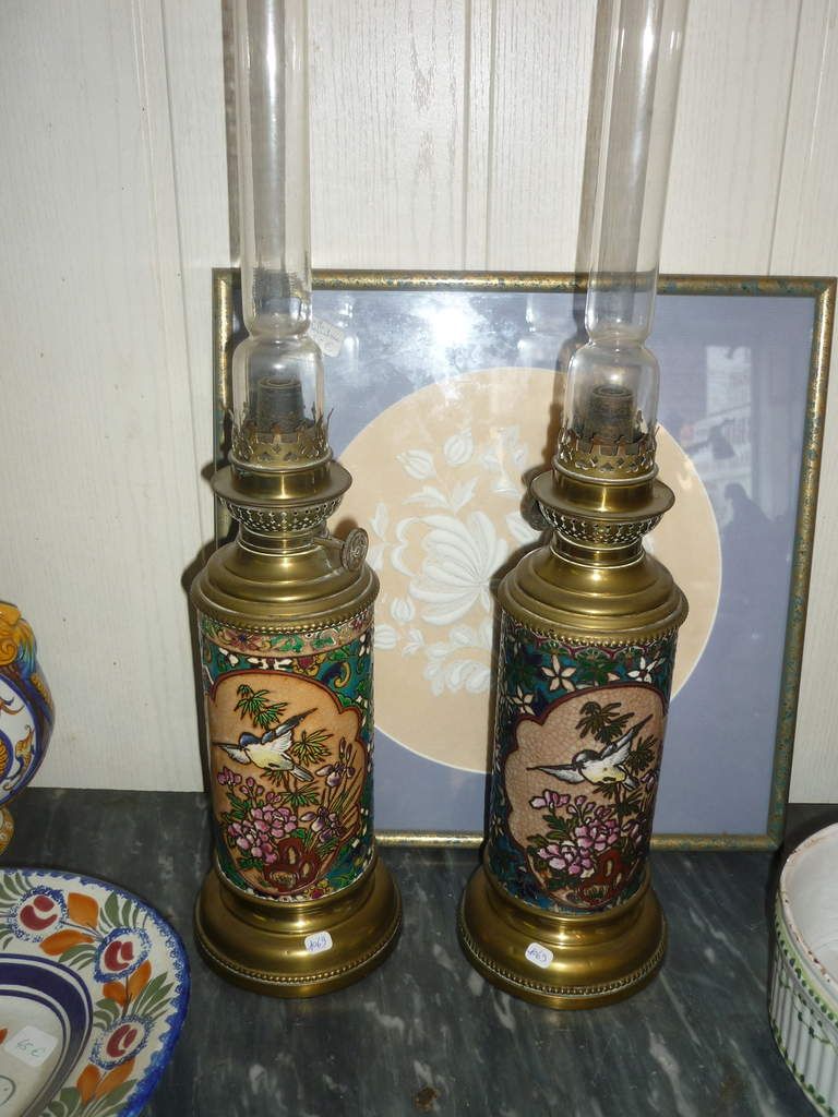 lampe à pétrôle anciennes LONGWY à vendre