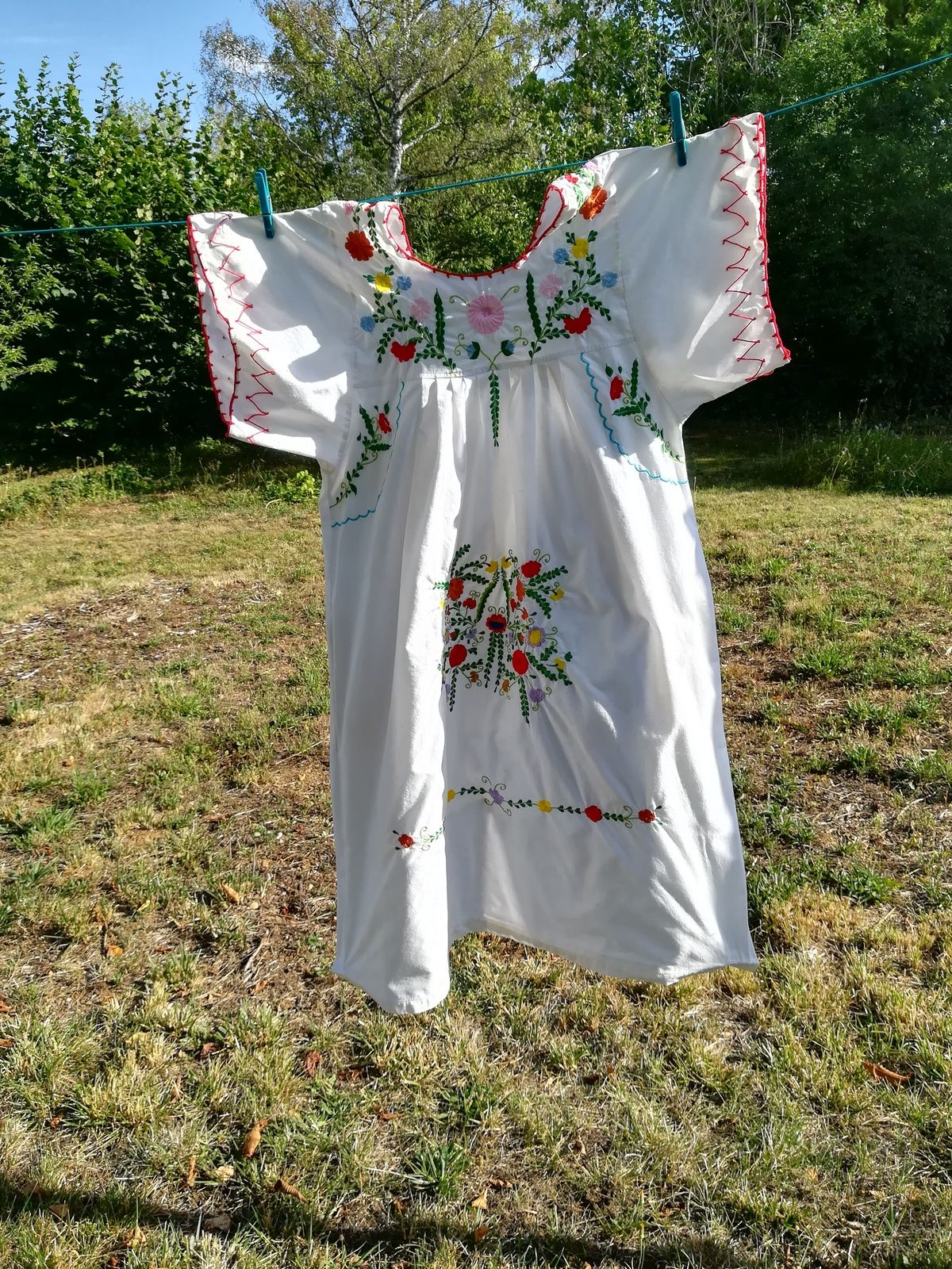 boho, bohème, style gipsy, robe brodée vintage, robe loose