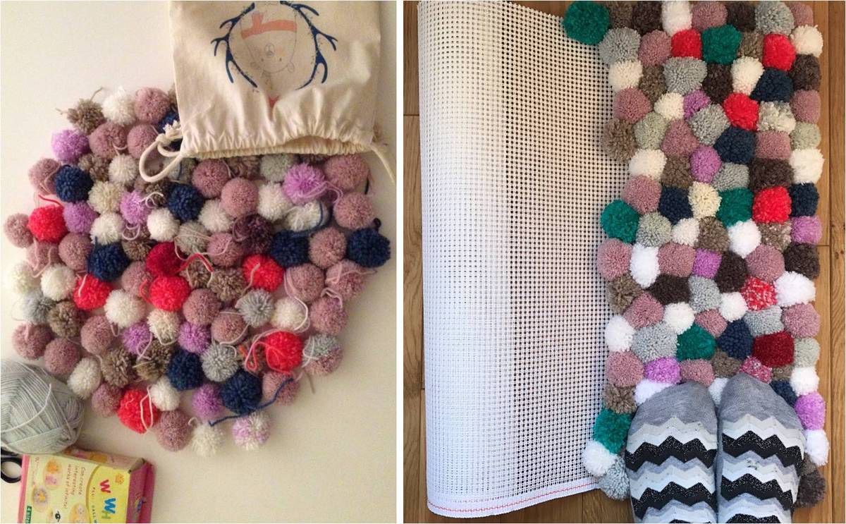Faire son tapis de pompons DIY - Lucky Sophie blog famille voyage