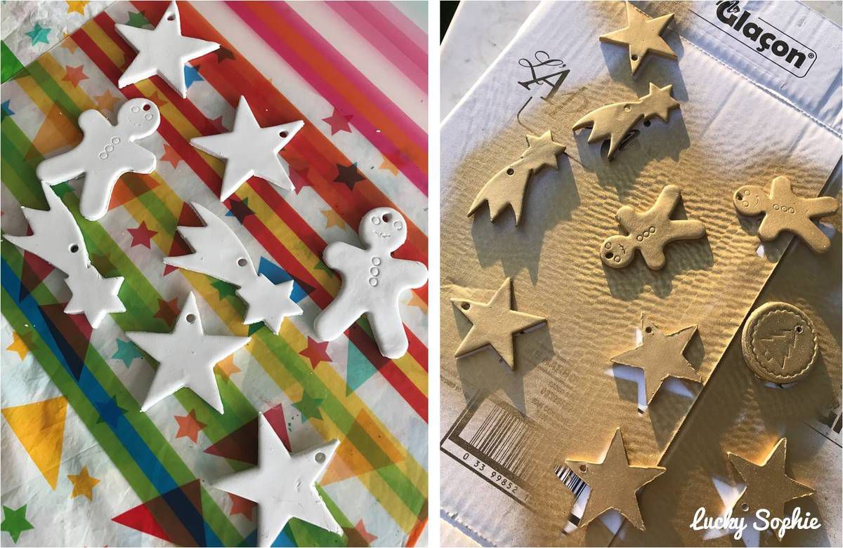 DIY enfant : décorations de Noël en pâte autodurcissante