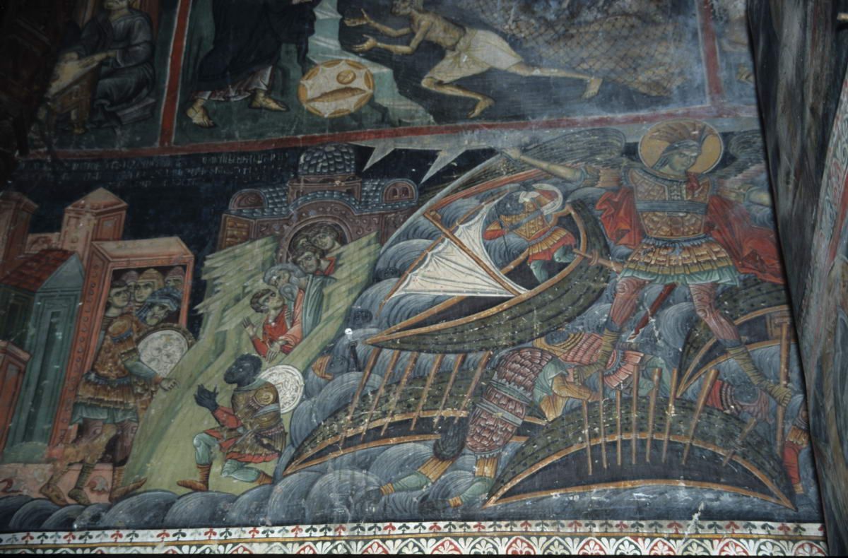 scenă din minunile Arhanghelului MIHAIL, 1347: sursa foto - https://philologist.livejournal.com/7053551.html