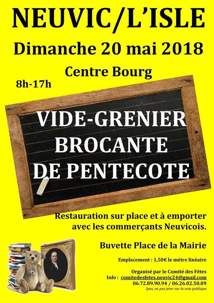 vide grenier brocante de Pentecôte Neuvic dimanche 20 mai