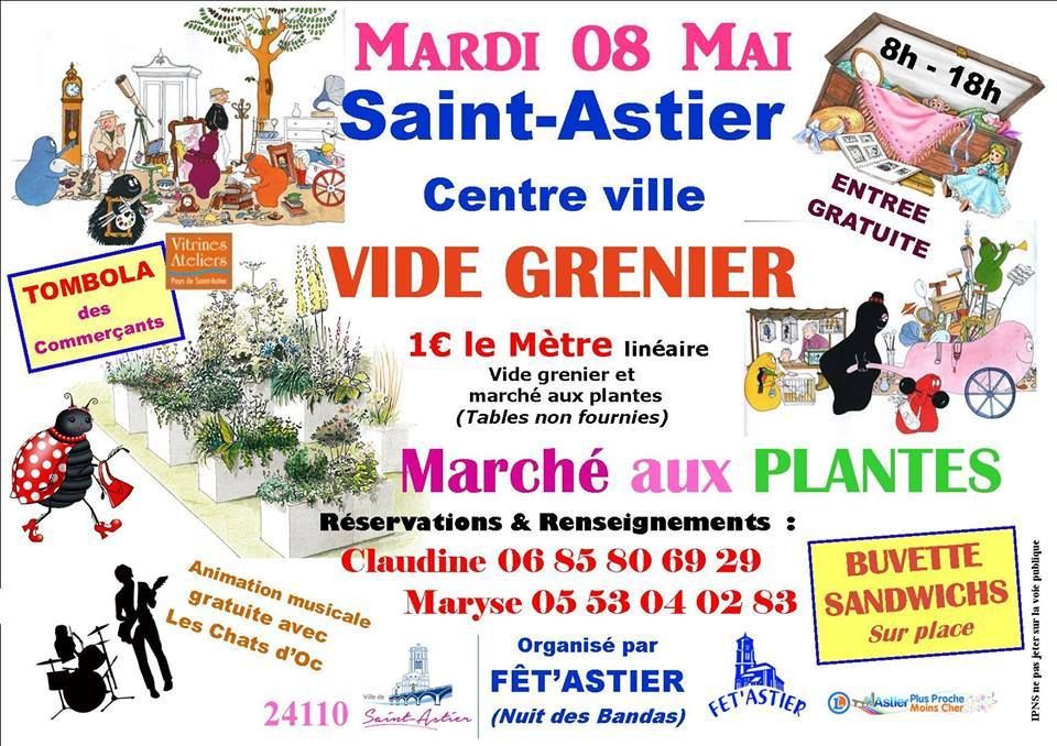 vide grenier St Astier dimanche 8 mai