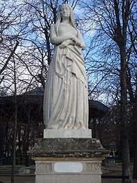 Statue de sainte Geneviève, jardin du Luxembourg. Mercier sculp.