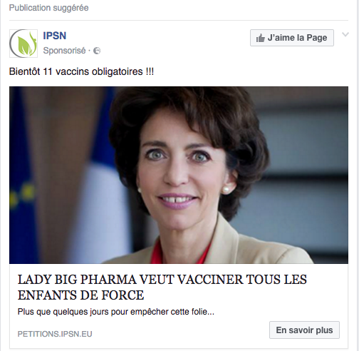Facebook m'invite à voter contre la vaccination obligatoire. WTF ?