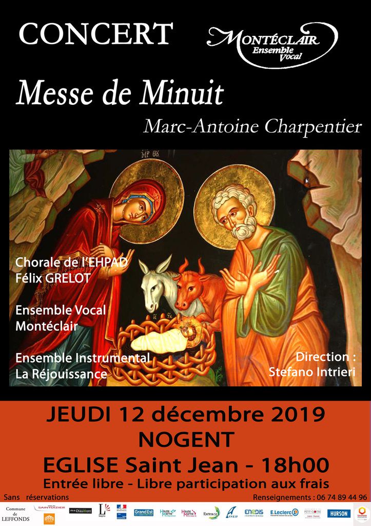 Nos concerts de Noël: 12 décembre, Nogent - 13 décembre, Saint-Dizier - 14 décembre, Leffonds - 15 décembre, Langres