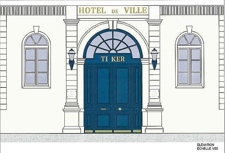 Comme ne le montre pas la perspective officielle, la nouvelle porte de la mairie portera bien la devise de la République française