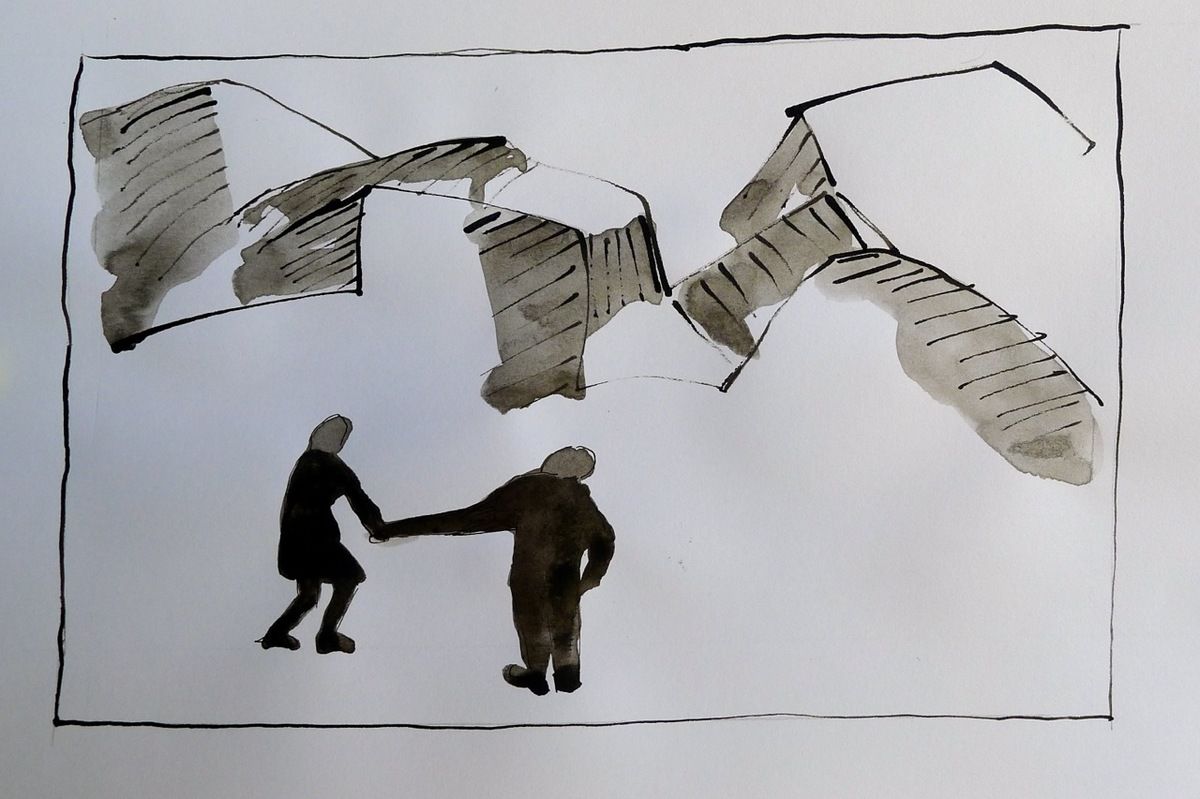 encre sur papier