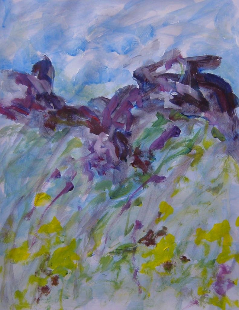 "à Joan" - acrylique sur papier (50 x 70 cm)