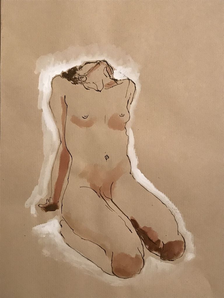 encre et gouache sur papier kraft - format 30cm x 42cm