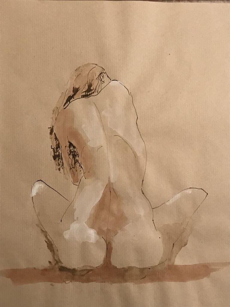 encre et gouache sur papier kraft - 30 x 42 cm