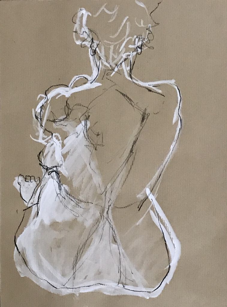 gouache et fusain sur papier kraft - format 30x42 cm