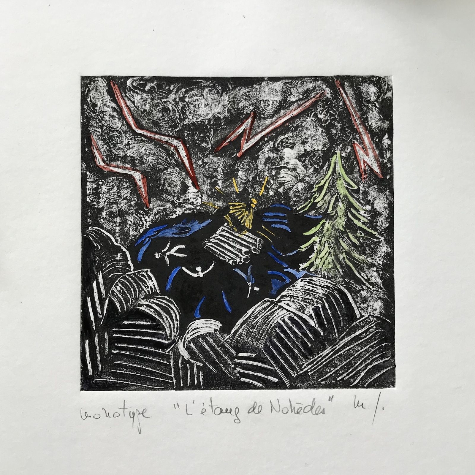 Monotype - version 2 - format 13 x 13 cm - avril 2020