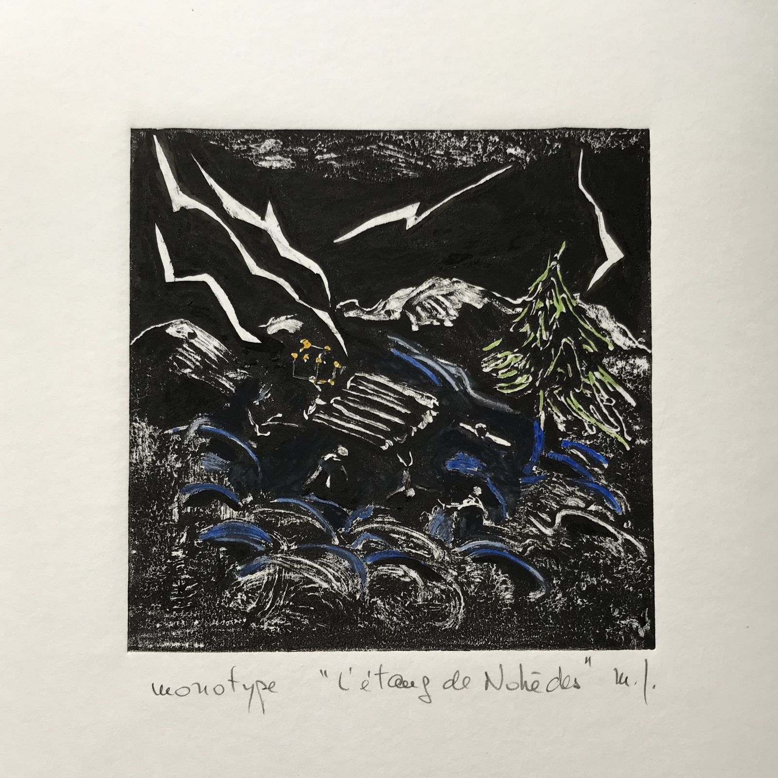 Monotype - version 1 - format 13x13 cm - avril 2020