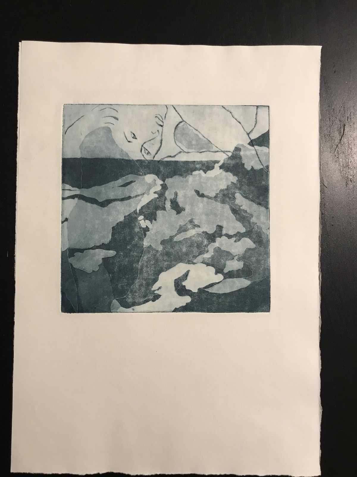  gravure sur cuivre format 15 x 15 cm - tirages et la plaque