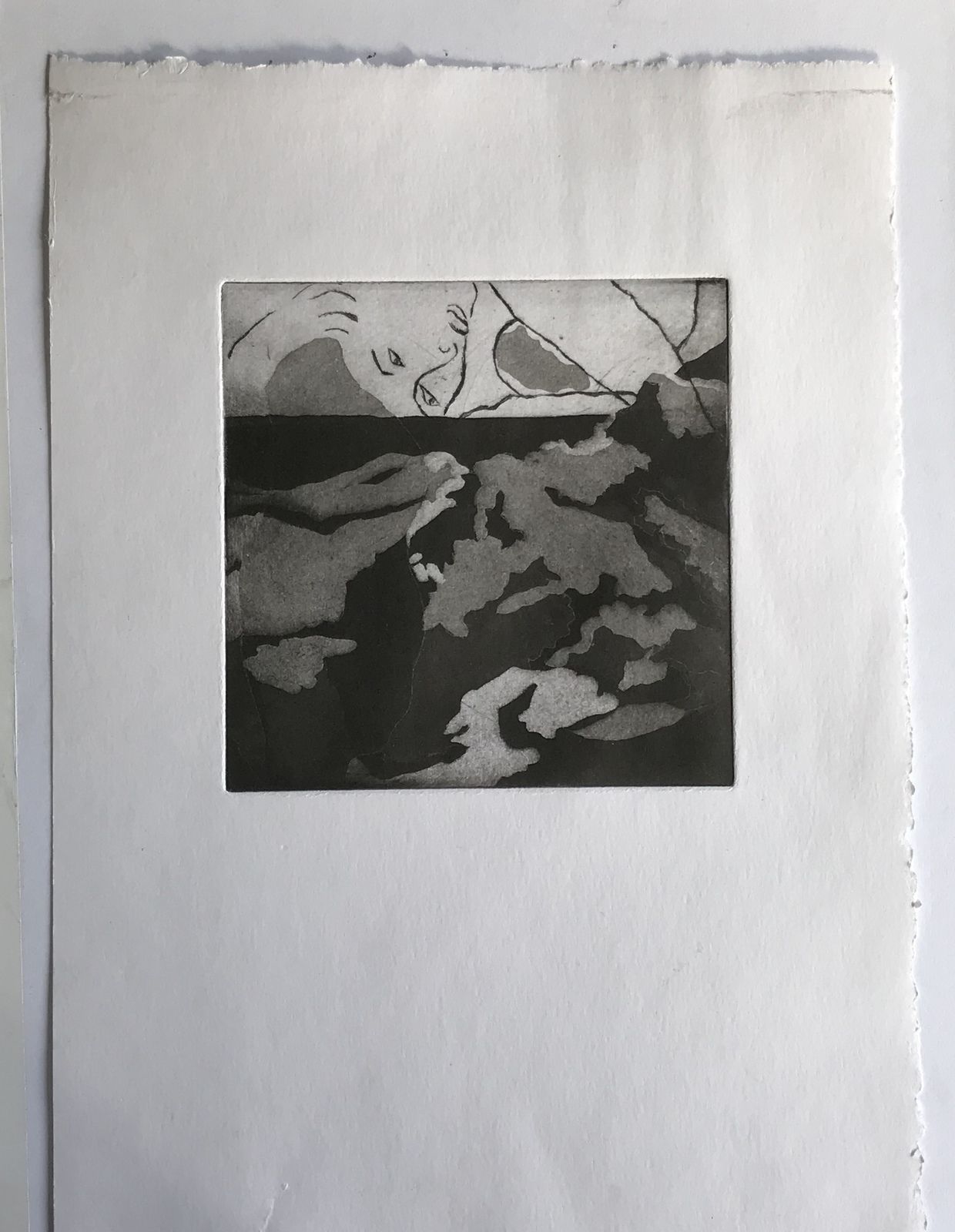  gravure sur cuivre format 15 x 15 cm - tirages et la plaque