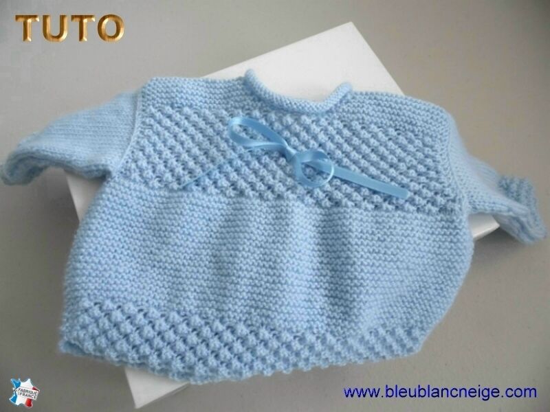 Tuto Tricot Bebe Brassiere Bleue Garcon Tricotee Main Explications Pdf Tricot Fait Main Tricot Bebe Layette Laine