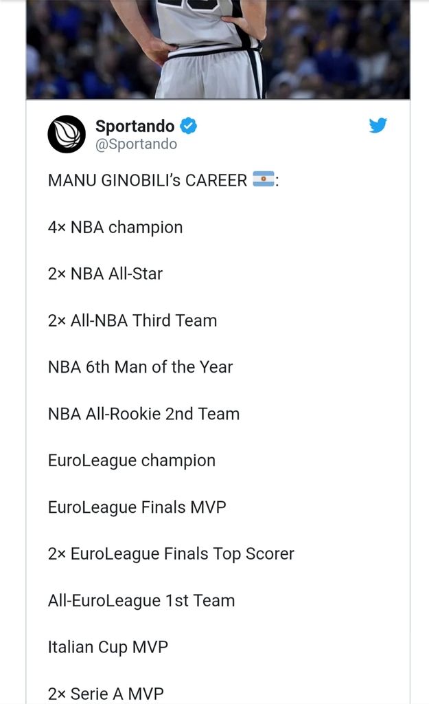 Manu Dinobili met un terme à sa carrière !