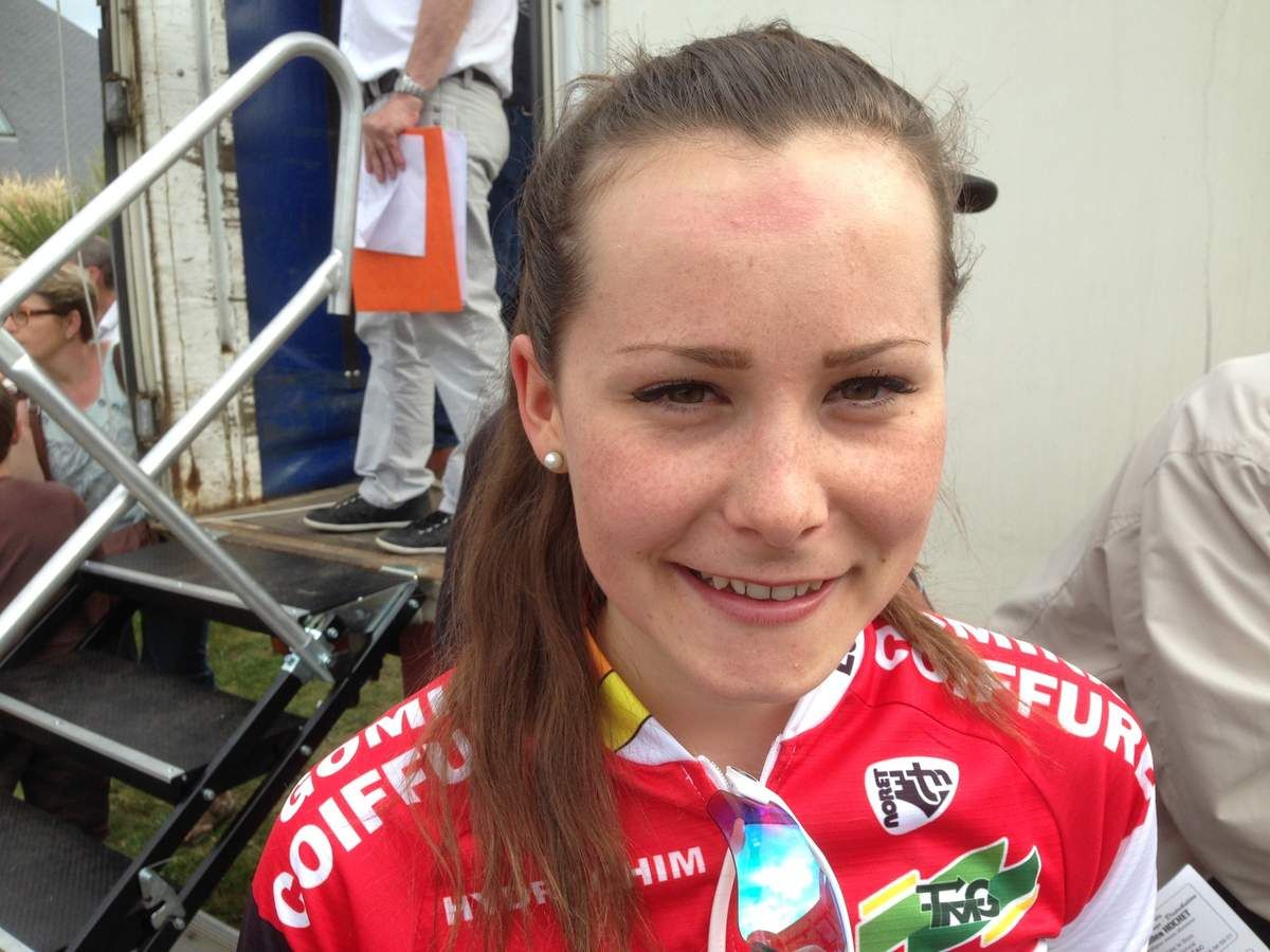 Cécilia Le Bris, à Trévé après sa victoire