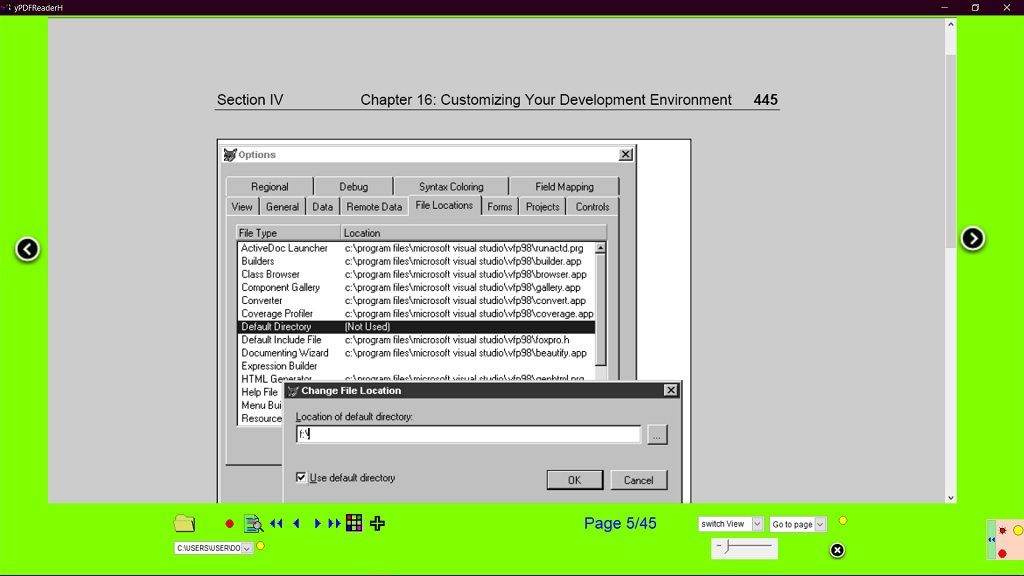A pdf Reader with horizontal scroll page by page - Visual Foxpro codes