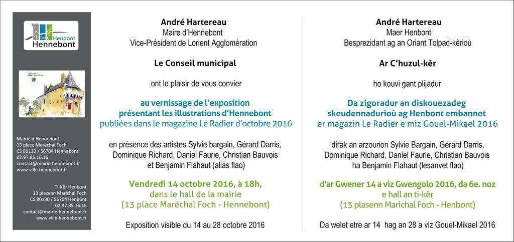 invitation au vernissage. Dessin de Gérard Darris