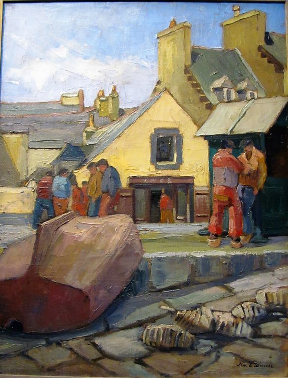Jim Sévellec - Sur les quais - (huile sur toile)