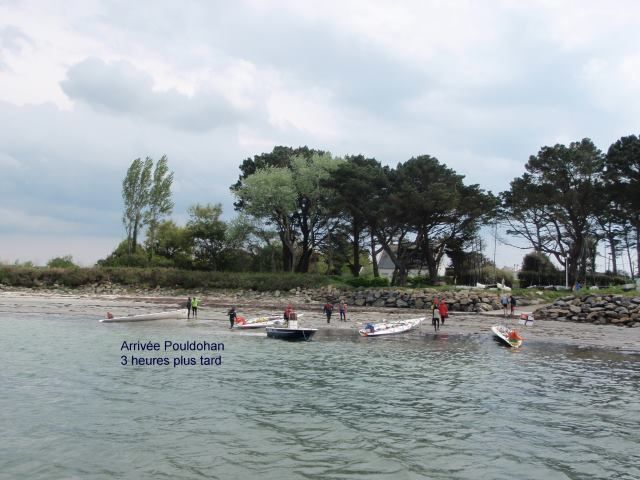 Trois h plus tard, les yoles arrivaient à Pouldohan...