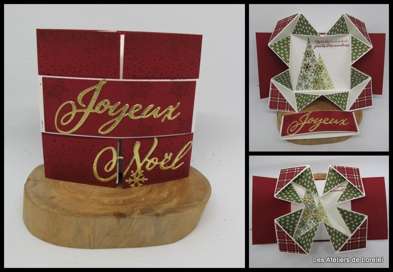 Carte De Noel Pliage En Origami Demonstratrice Stampin Up Sur Le Region De Saint Malo