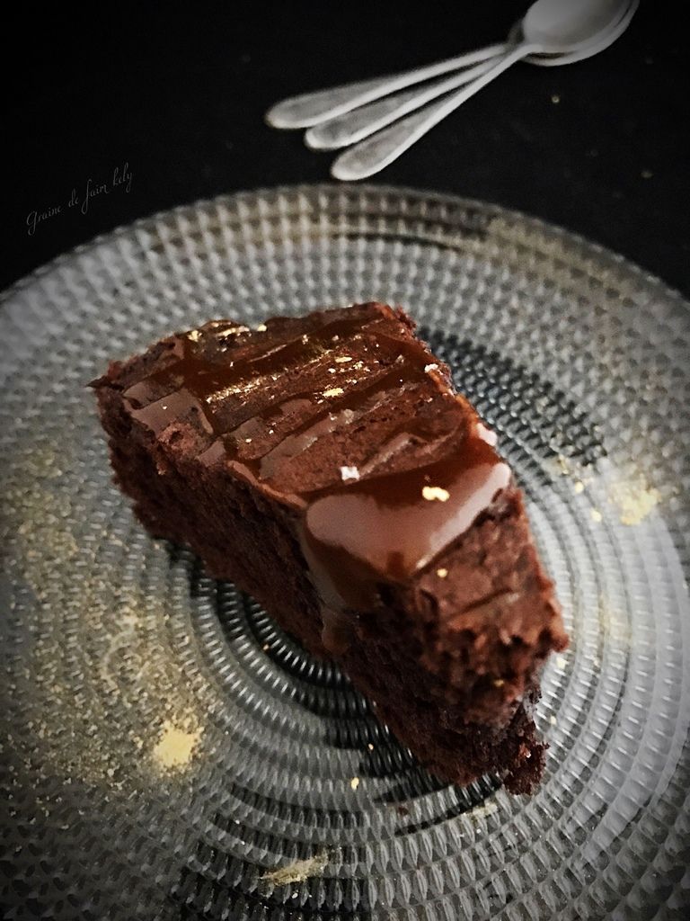 Gateau au chocolat à la fleur de sel d'Ifaty et caramel beurre salé