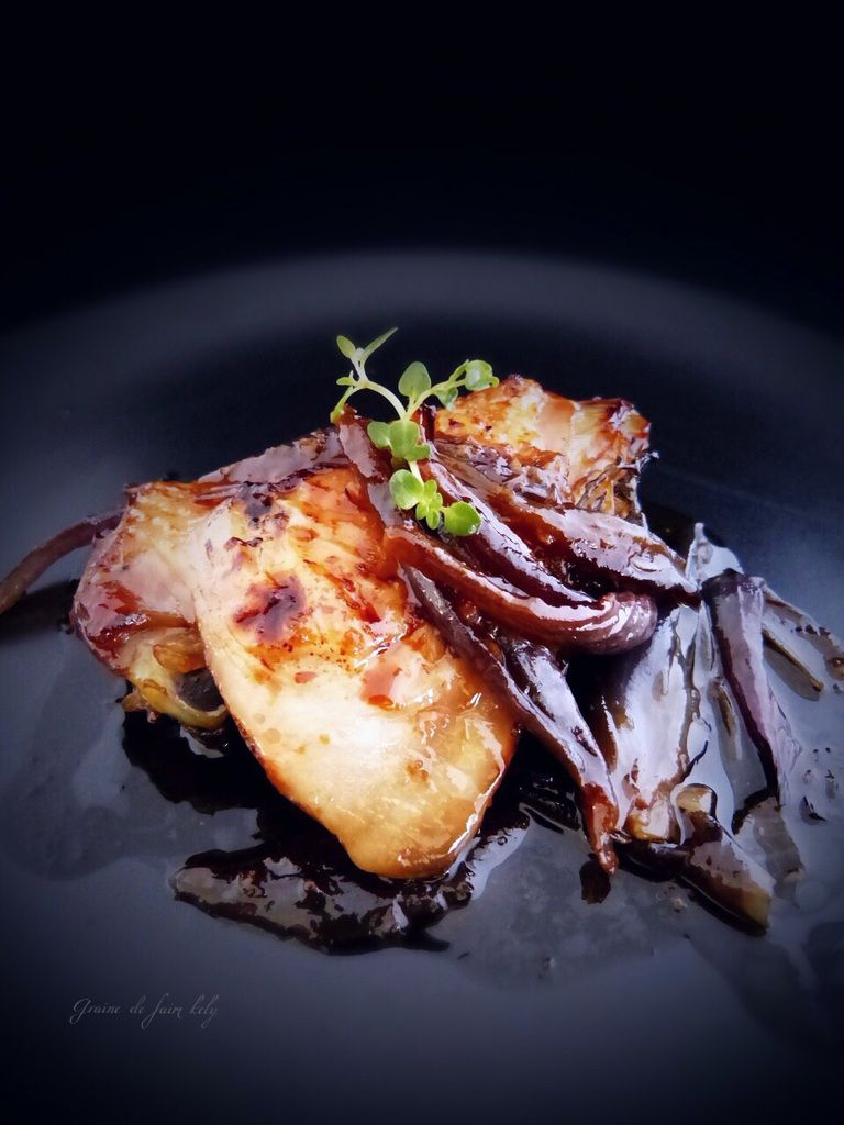 Cuisses de poulet, sirop d'érable-gingembre