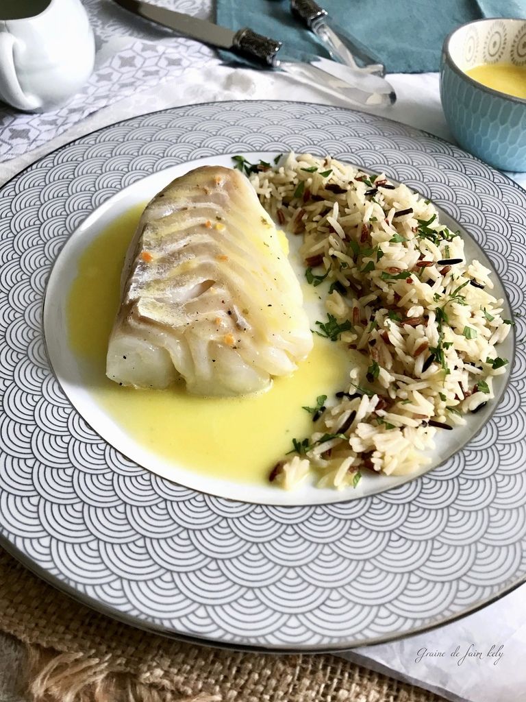 Cabillaud basse température et sa sauce au beurre blanc citronnée - Graine  de faim kely