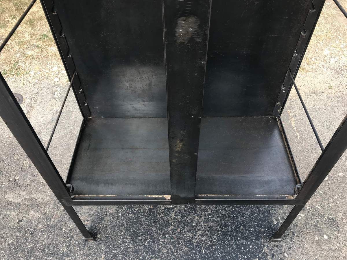 VITRINE PHARMACIE 2 PORTES (OSSATURE SEULE) VERS4 PATINE CANON DE FUSIL