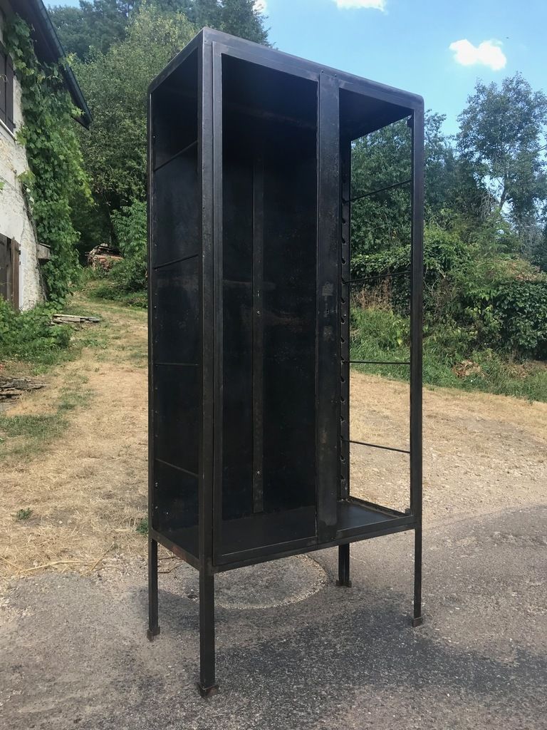 VITRINE PHARMACIE 2 PORTES (OSSATURE SEULE) VERS4 PATINE CANON DE FUSIL