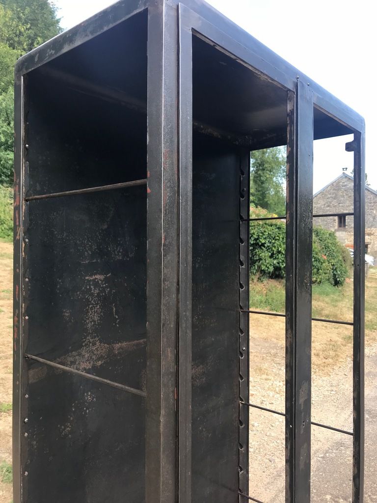 VITRINE PHARMACIE 2 PORTES (OSSATURE SEULE) VERS4 PATINE CANON DE FUSIL