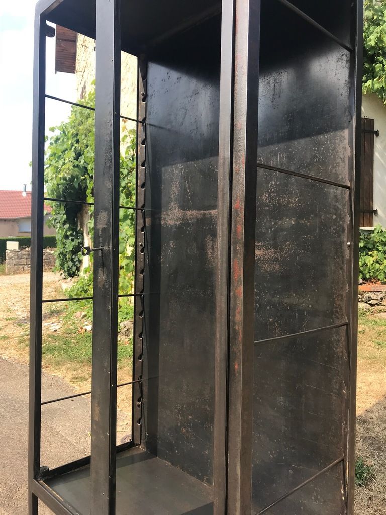 VITRINE PHARMACIE 2 PORTES (OSSATURE SEULE) VERS4 PATINE CANON DE FUSIL