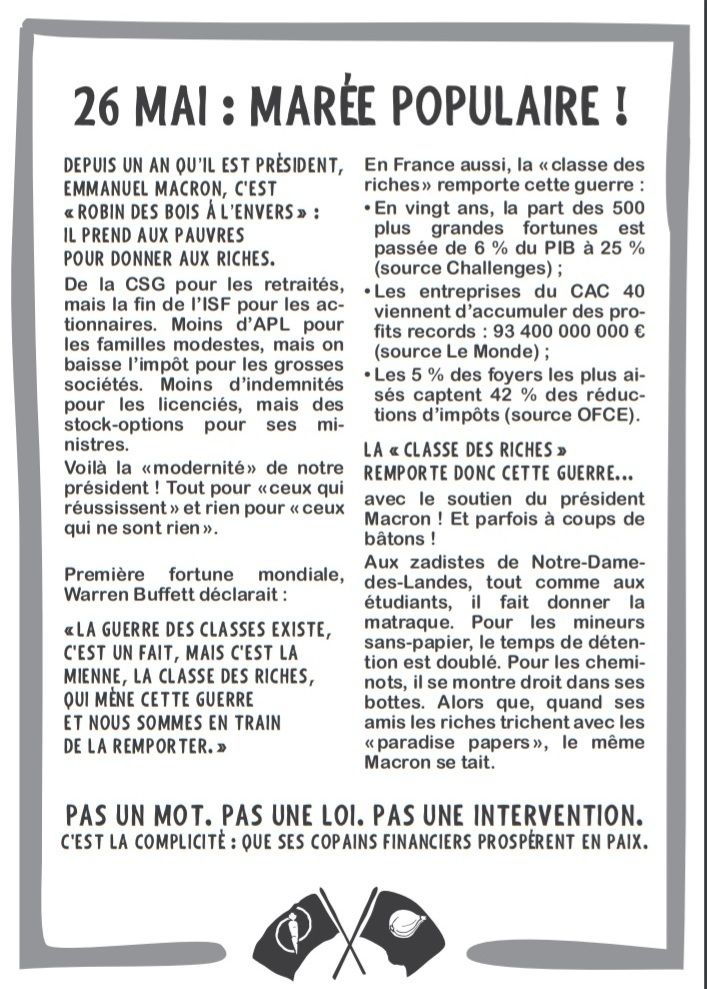 Samedi 26 Mai 2018 Manifestation A Paris Maree Populaire 14 H 30 Gare De L Est Vers La Bastille Par Republique Commun Commune Le Blog D El Diablo