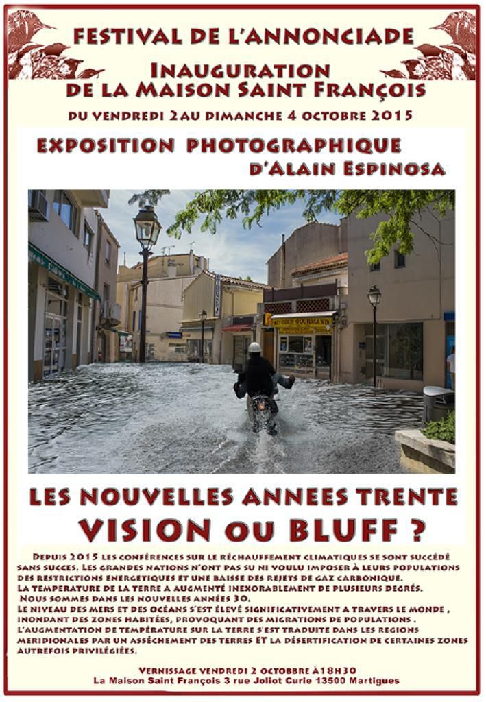 Vernissage vendredi 2 octobre à 18h30 Maison Saint François 2, boulevard Joliot-Curie