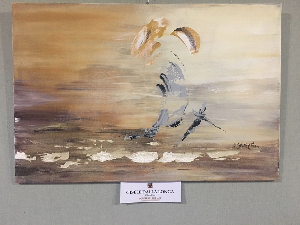 "Sans Titre " (Mère...) Mixte 2017 90 x 70 cm Oeuvre de Gisèle Dalla Longa avec certificat d'authenticité Exposition à Lecce Italie Salon Grand Hôtel Président 12/2017