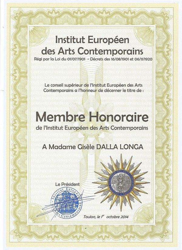 Titre Membre Honoraire de Institut Européen Des Arts Contemporains