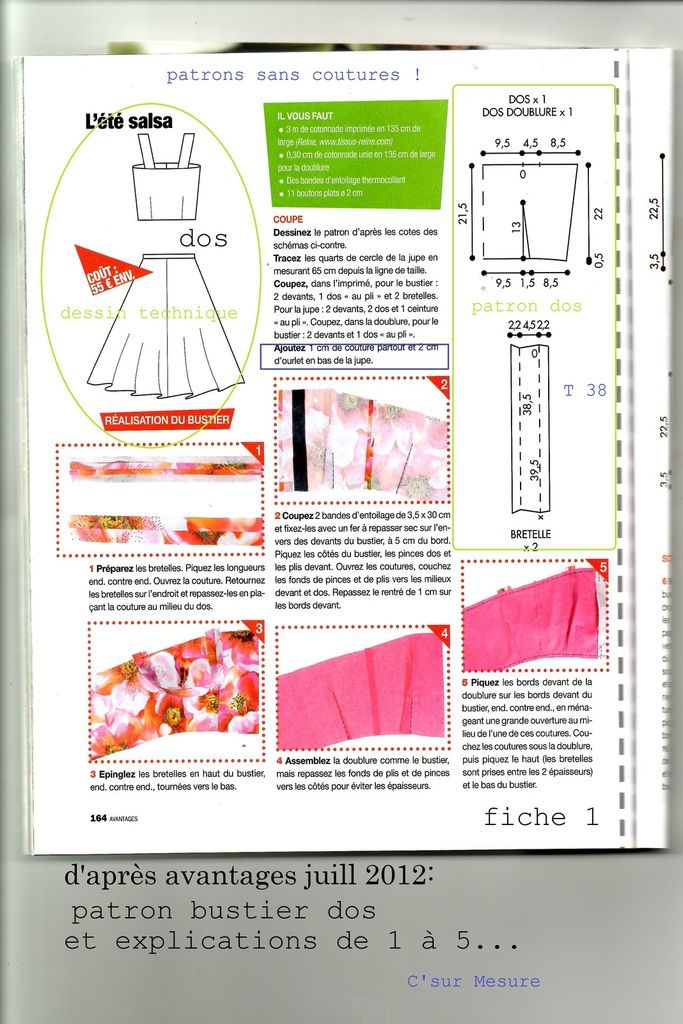 + explications montage et fournitures...le bustier devant,