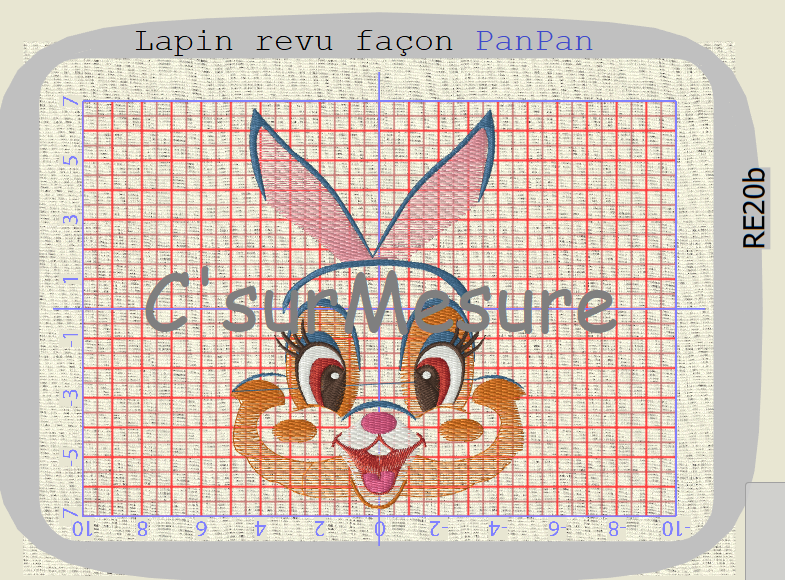 Broderie lapin façon PanPan. - C'sur Mesure