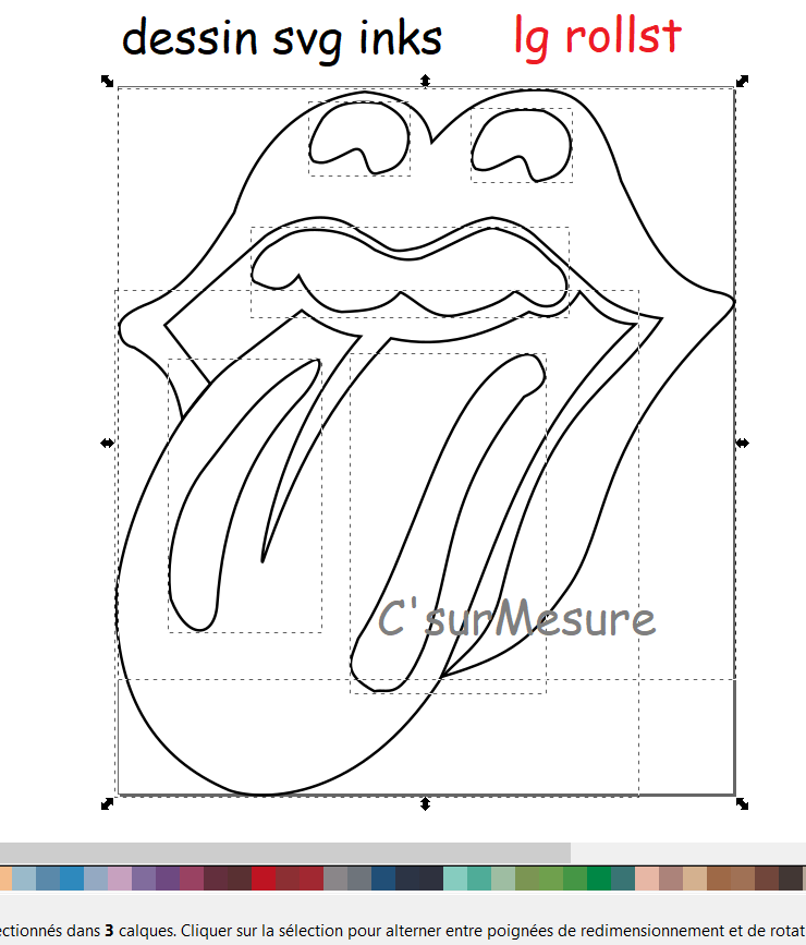 Inkstitch : Langues rolling-stone svg de base aux motifs. - C'sur Mesure