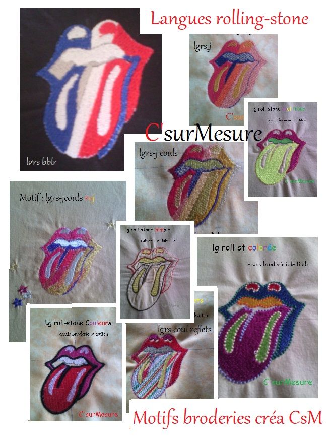 diy :  Motifs Broderies langues Rolling-stone
