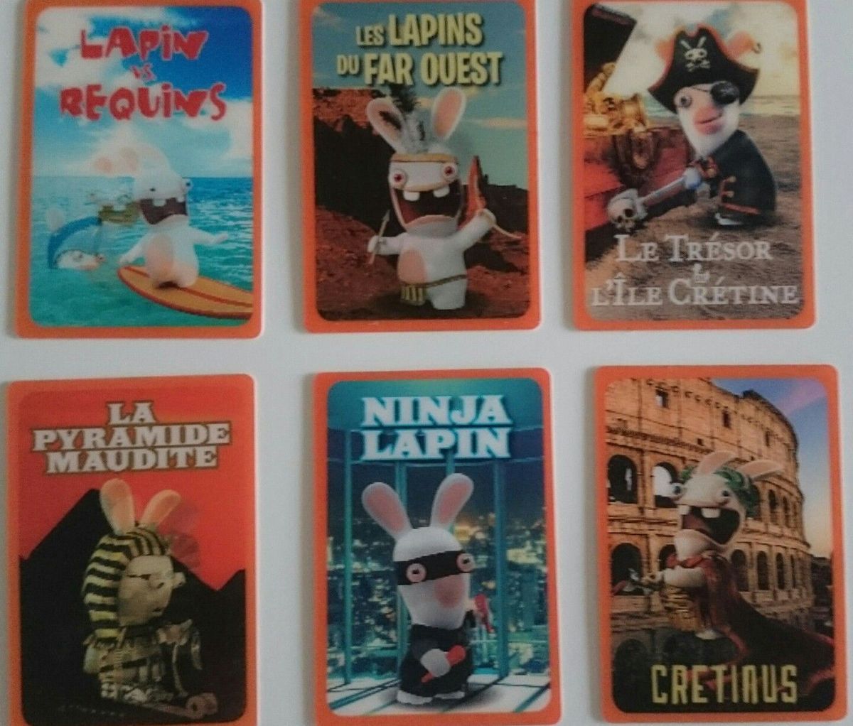 1=2 Cartes Lapins Crétins au choix / PANINI Carrefour / Cartes