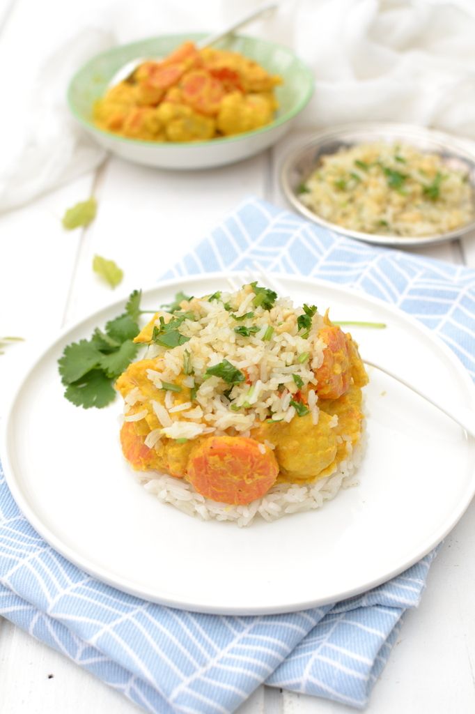 Curry de légumes d'automne, crumble croustillant de riz aux noix de cajou Battle Tilda