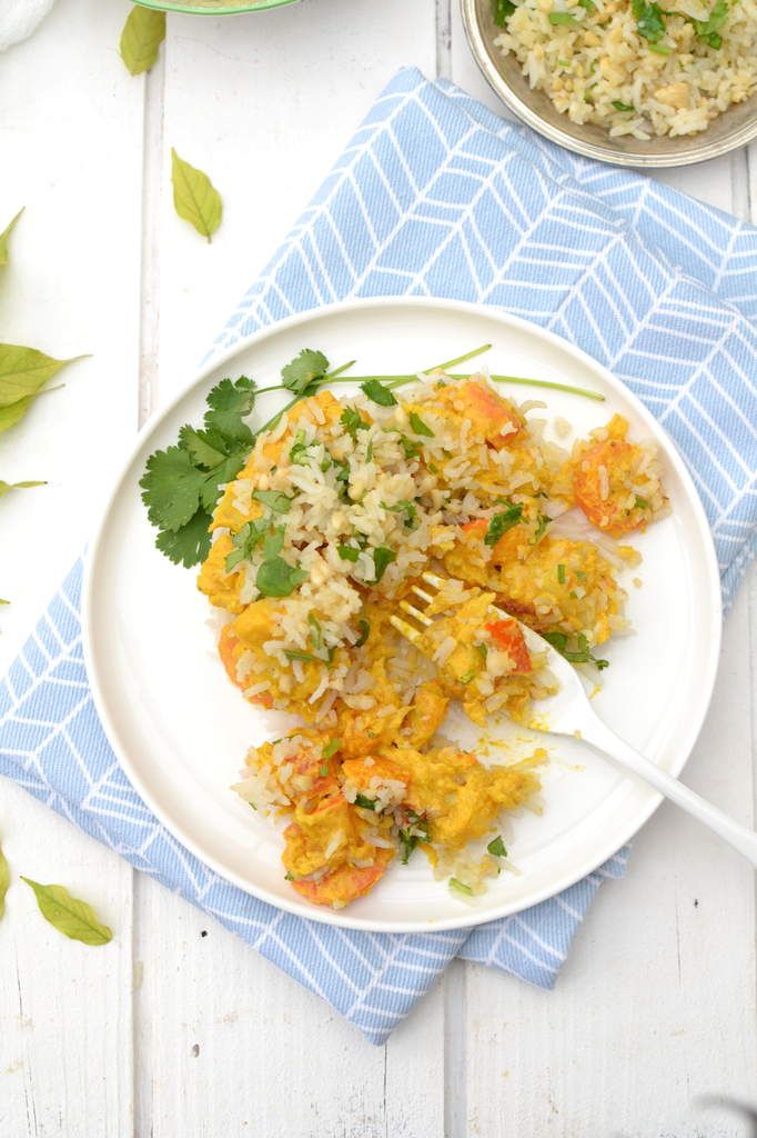 Curry de légumes d'automne, crumble croustillant de riz aux noix de cajou Battle Tilda