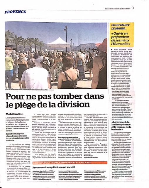 L'invitation à la marche relayée par "La Marseillaise" le 9 août